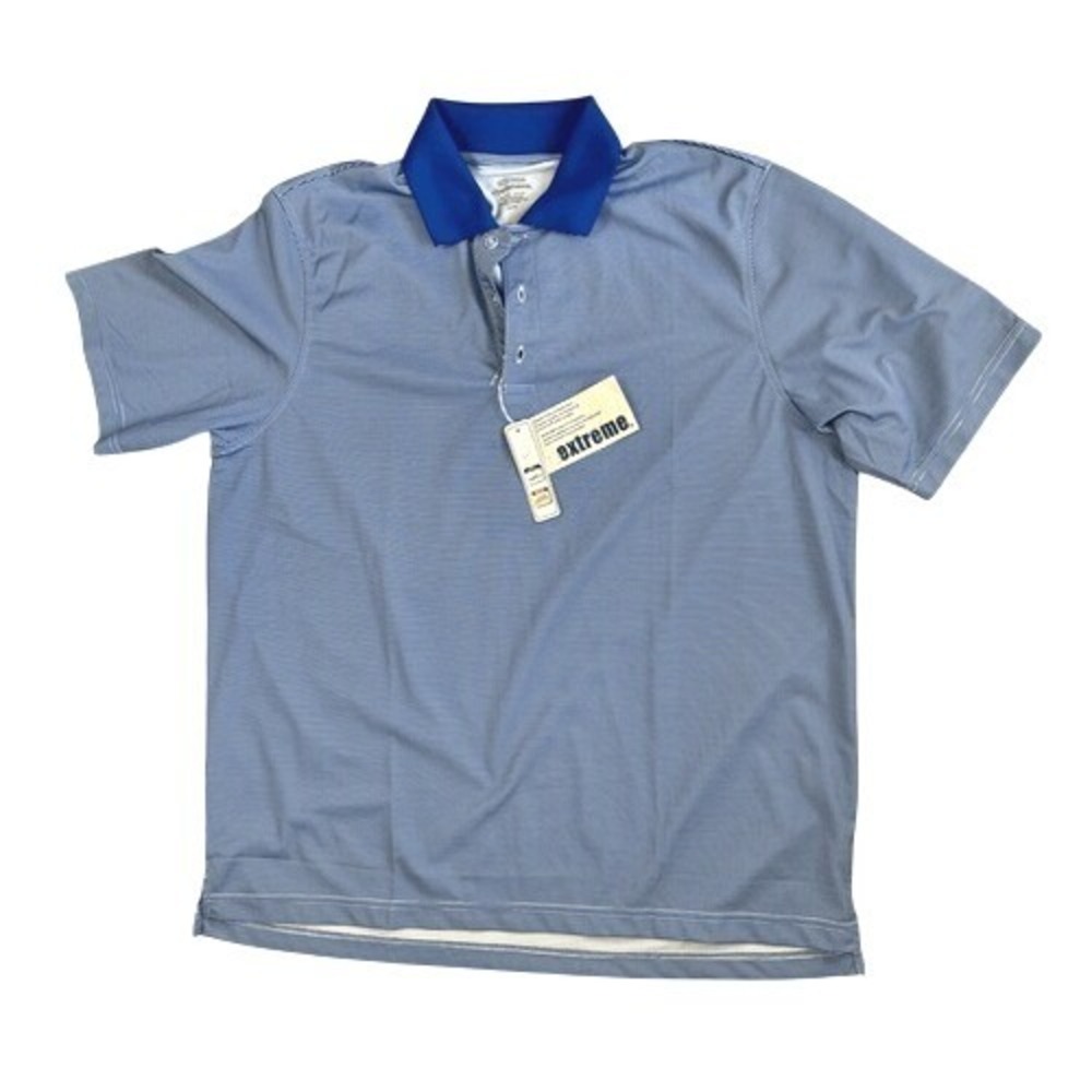 Extreme ePerformance Golf Polo Shirt Nautical Blue Striped XL Sporty Casual